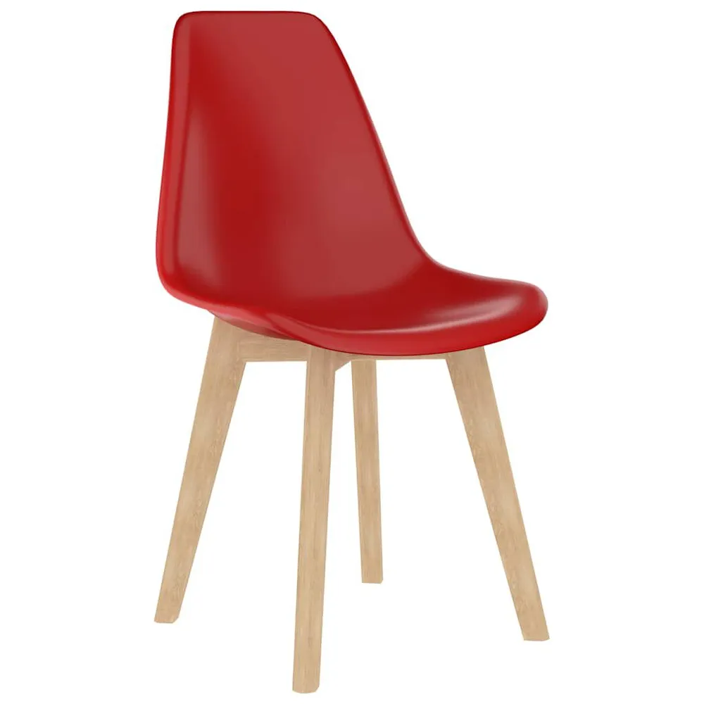 Eetkamerstoelen 2 st kunststof rood