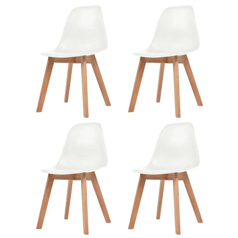 Eetkamerstoelen 4 st kunststof wit