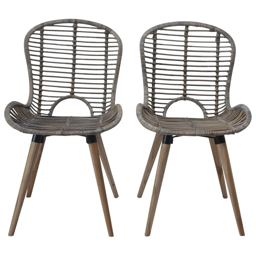 Eetkamerstoelen 2 st logischerwijs rattan bruin