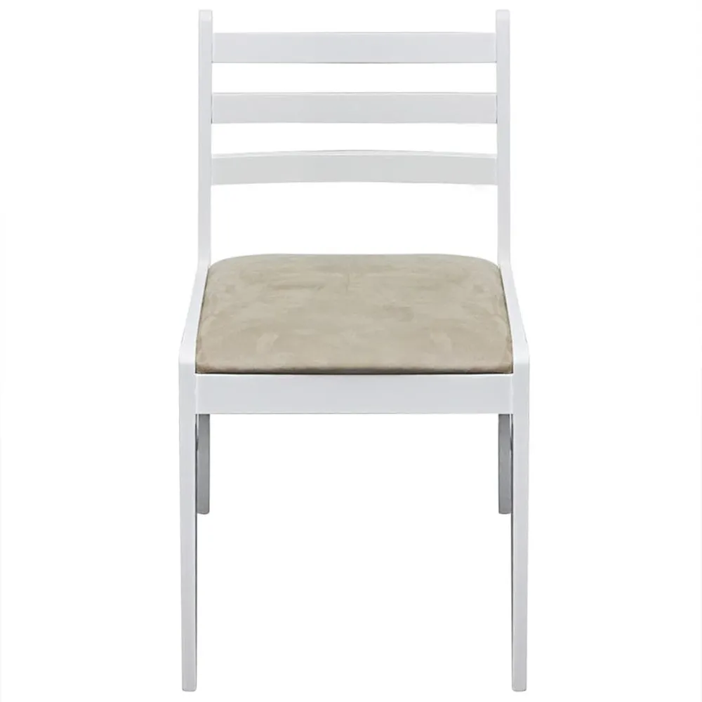 Eetkamerstoelen 4 st massief rubberwood en fluweel wit