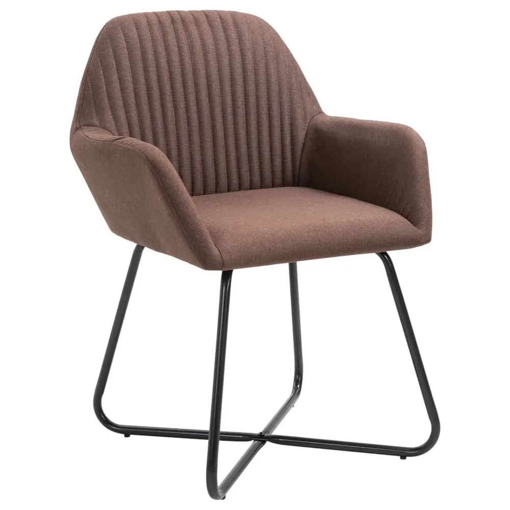 Eetkamerstoelen 2 st stof bruin