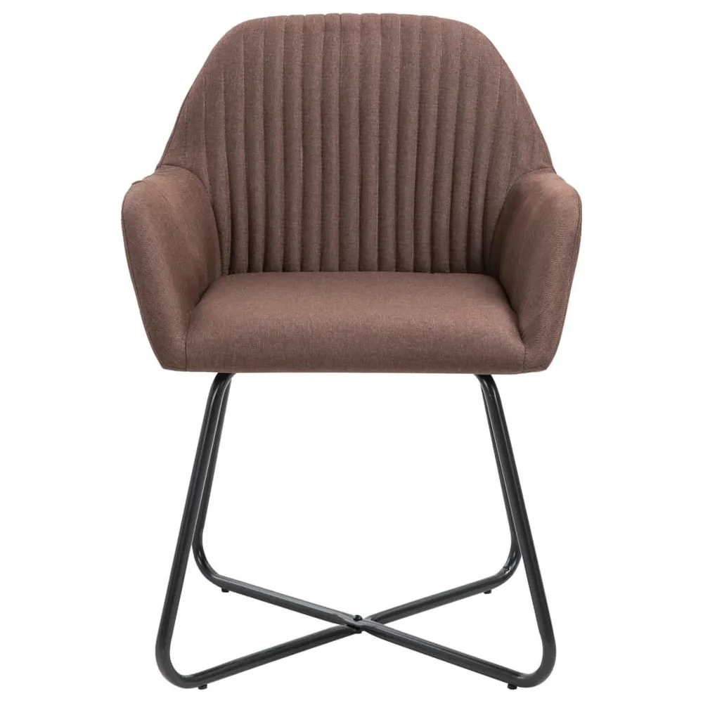 Eetkamerstoelen 2 st stof bruin