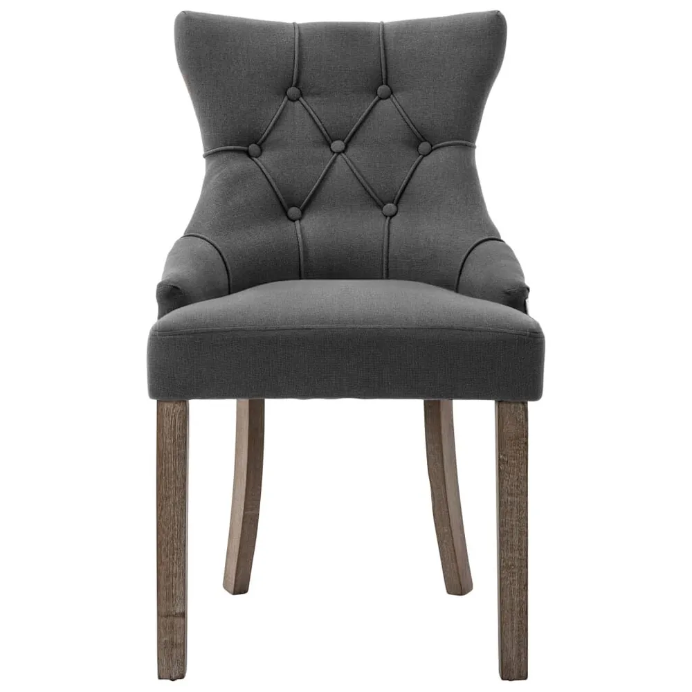 Eetkamerstoelen 2 st stof grijs