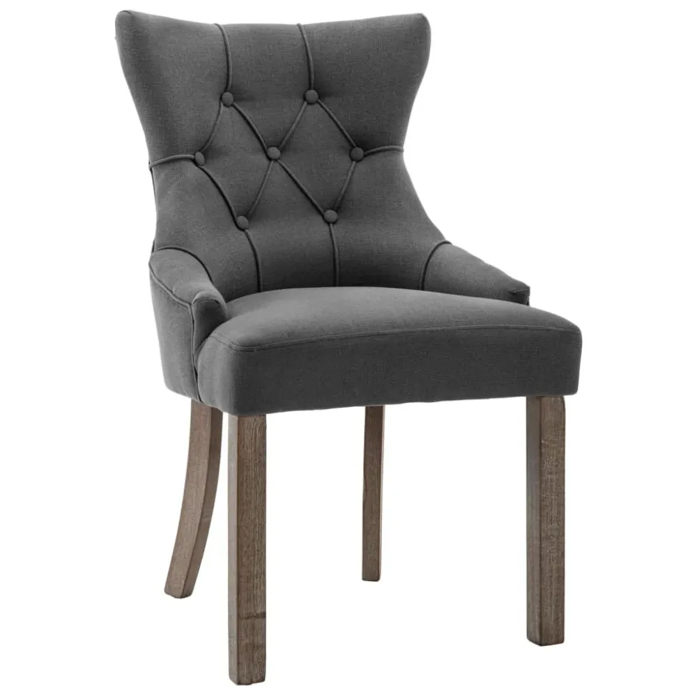 Eetkamerstoelen 2 st stof grijs