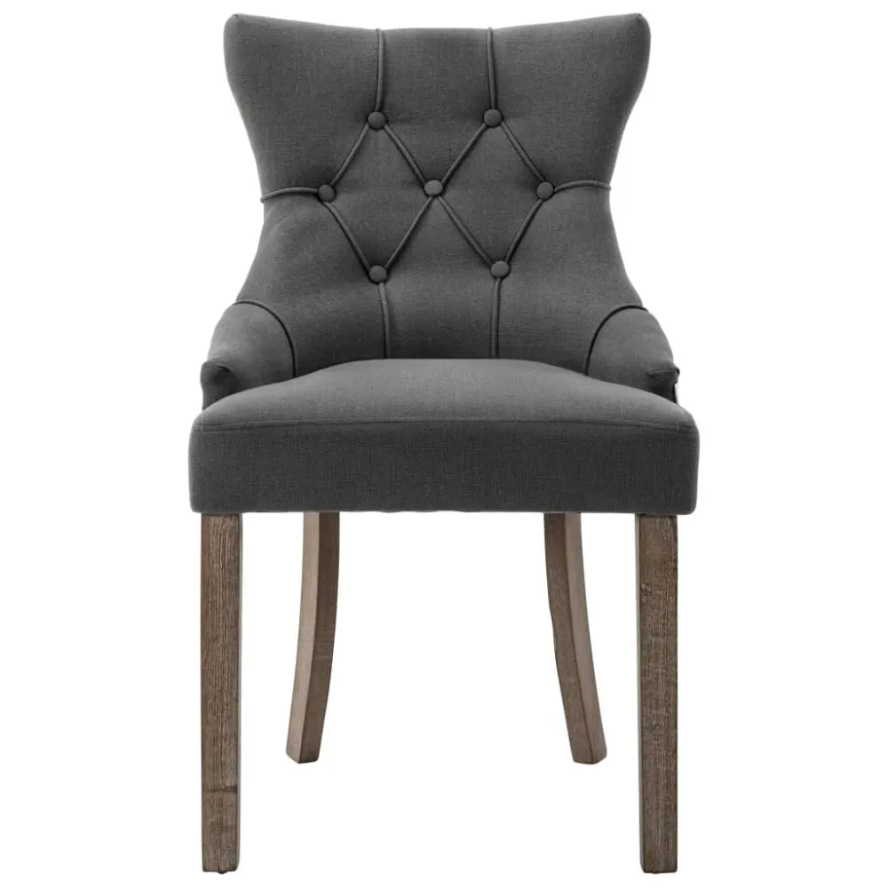 Eetkamerstoelen 2 st stof grijs