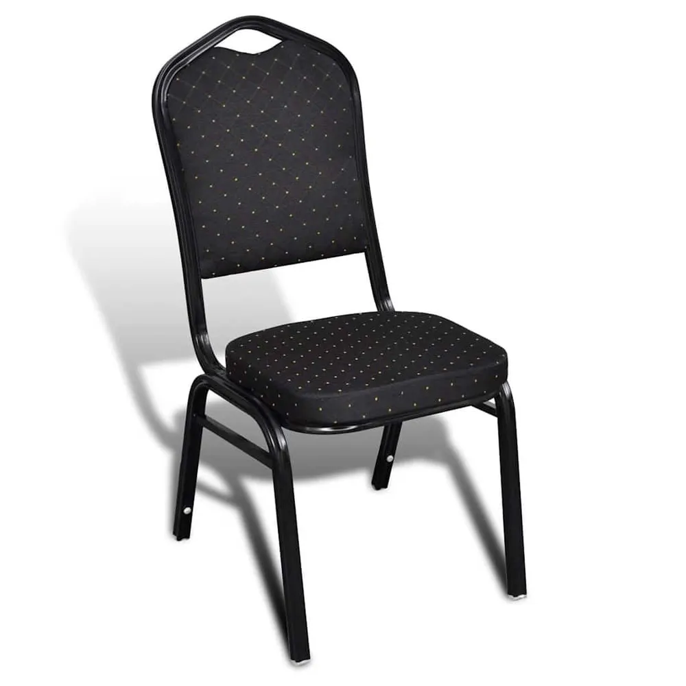 Eetkamerstoelen 10 st stof zwart