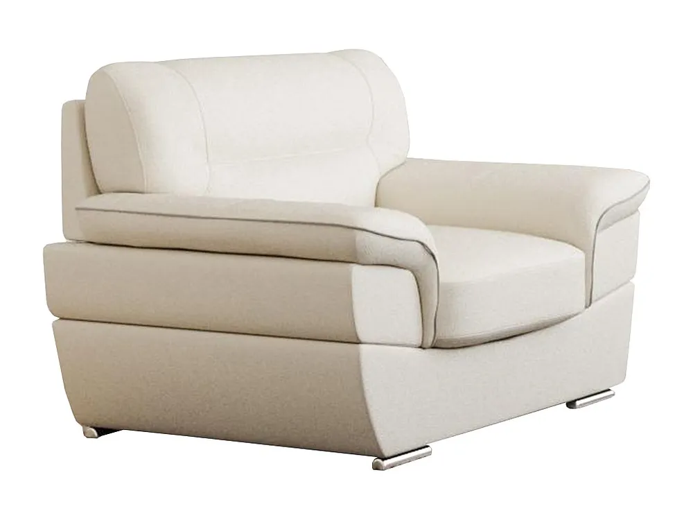 Fauteuil van leer THIBAULT - ivoor