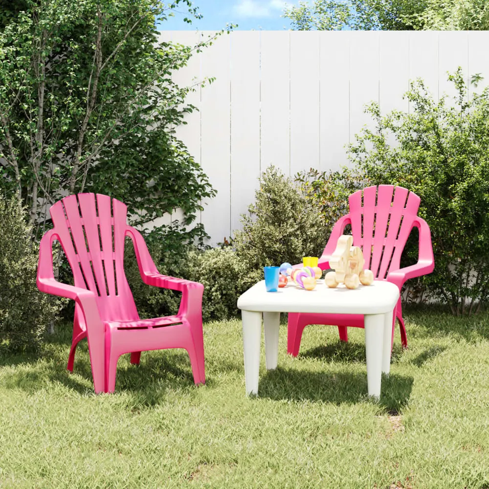 Kindertuinstoelen 2 st hout-look 37x34x44 cm polypropeen roze
