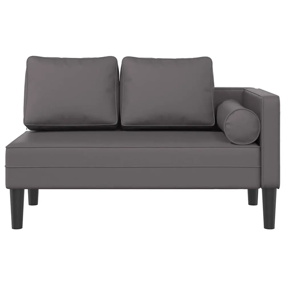 Klap- Chaise longue met kussens kunstleer grijs