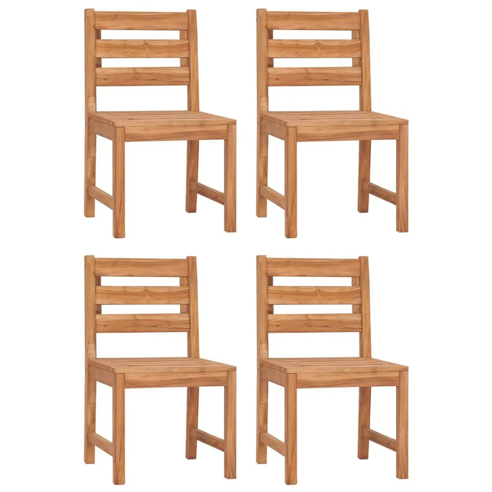 Klap- Tuinstoelen 4 st massief teakhout