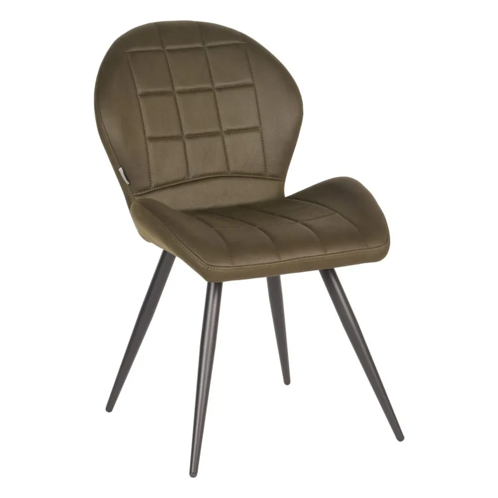 LABEL51 Eetkamerstoelen 2 st Sil 51x64x87 cm microvezel legergroen