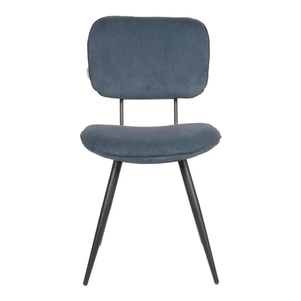 LABEL51 Eetkamerstoelen 2 st Vic 49x60x87 cm blauw