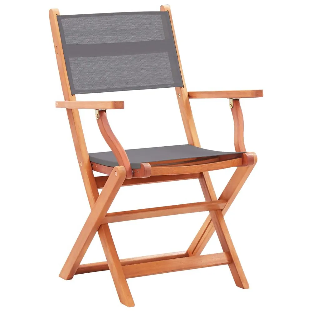 Lig- Tuinstoelen 6 st inklapbaar eucalyptushout en textileen grijs