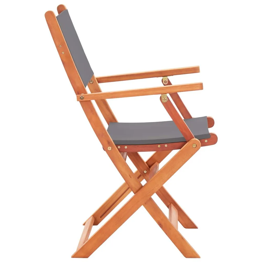 Lig- Tuinstoelen 6 st inklapbaar eucalyptushout en textileen grijs