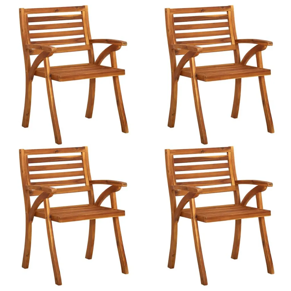 Lig- Tuinstoelen 4 st massief acaciahout
