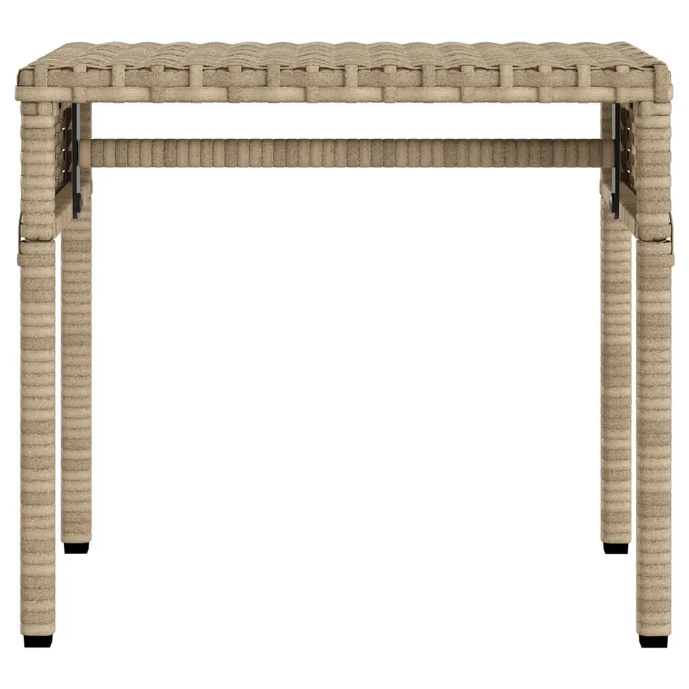 Ligbed met luifel en tafel poly rattan natuurtint