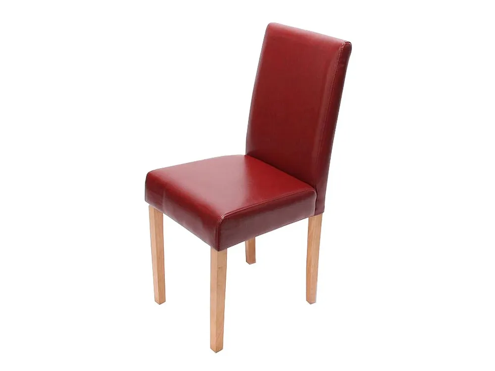 Littau eetkamerstoel, rood, lichte poten