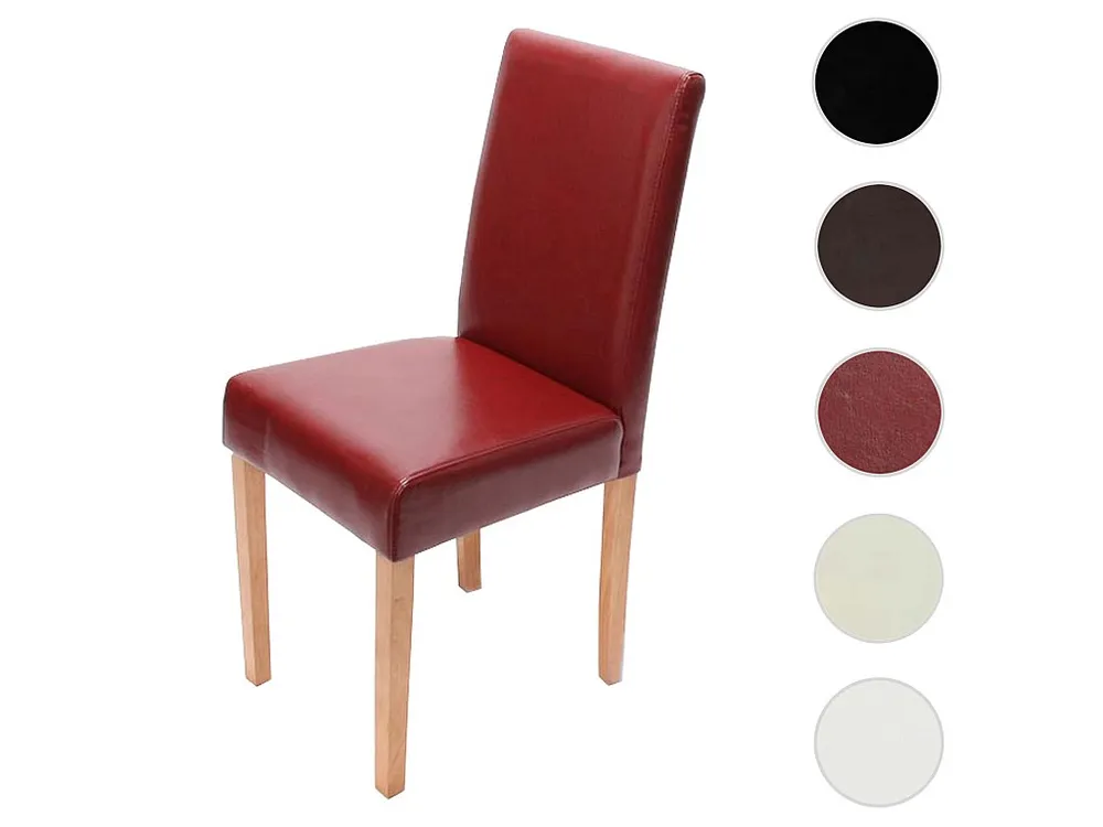 Littau eetkamerstoel, rood, lichte poten