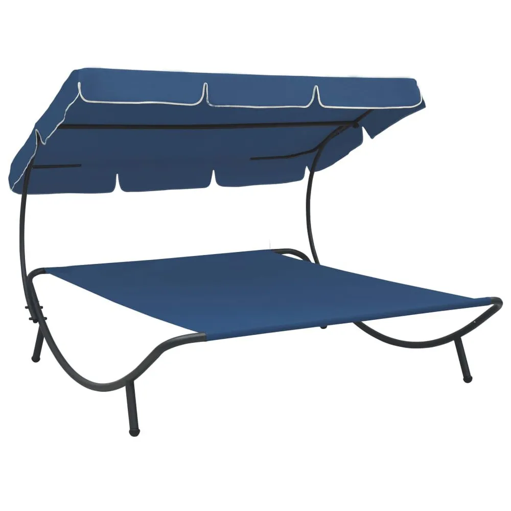 Loungebed met luifel blauw