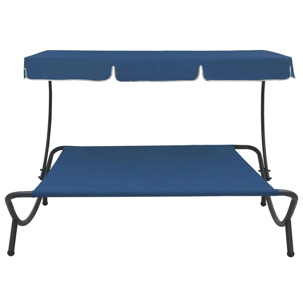 Loungebed met luifel blauw