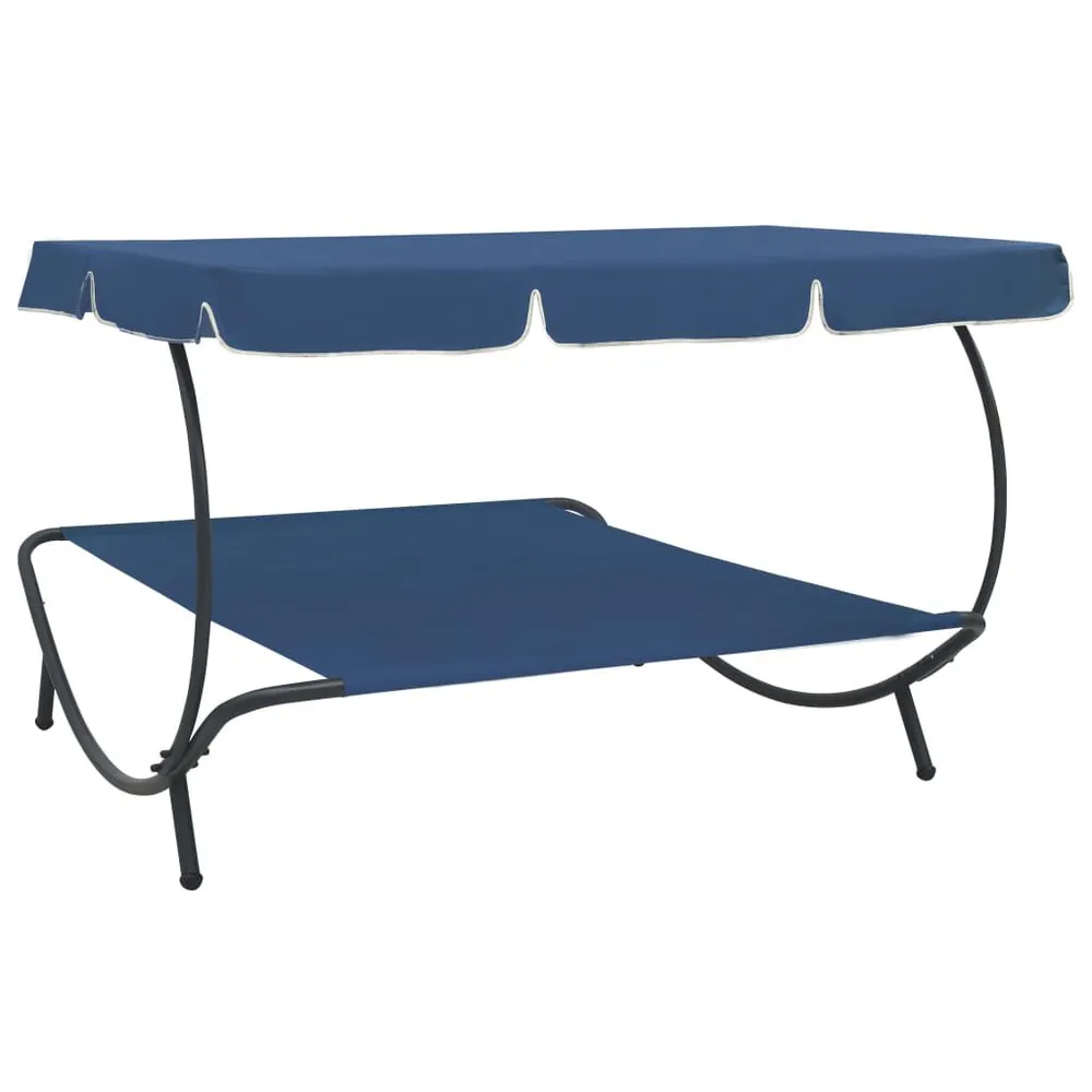 Loungebed met luifel blauw