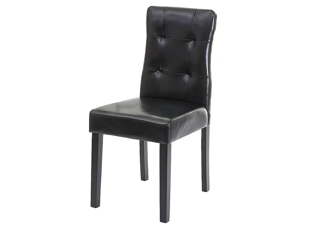 MCW-E58 eetkamerstoel (set van 4), kunstleer zwart, donkere poten