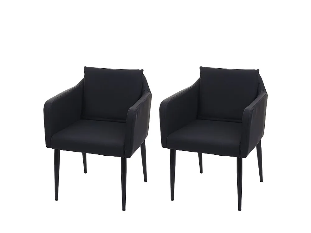 MCW-H93 eetkamerstoel (set van 2), kunstleer zwart