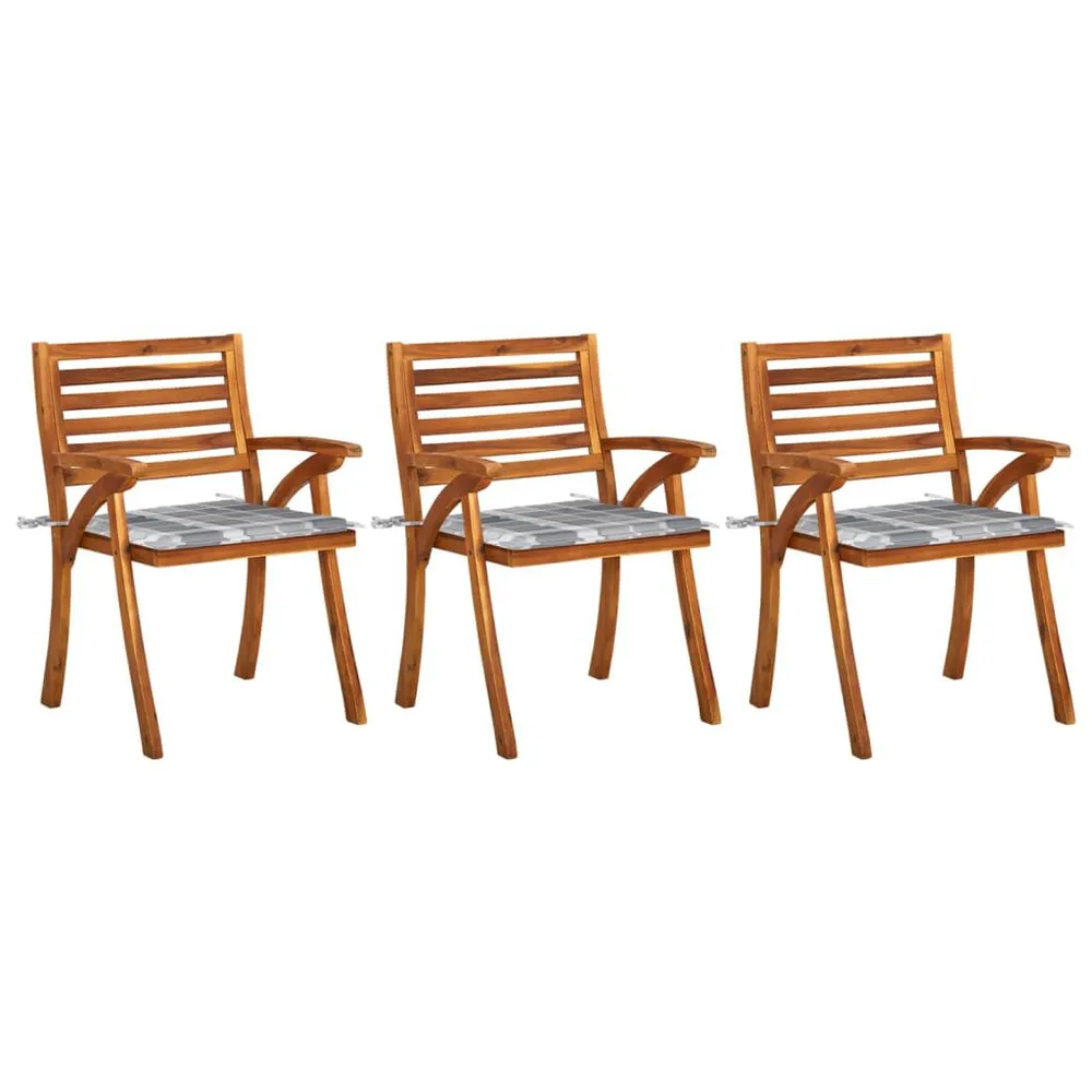 Met Armleuningen Tuinstoelen 3 st met kussens massief acaciahout