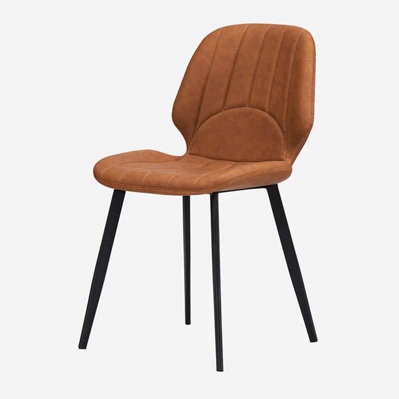 Nordic Metal Side Chair Wingback Armless Chair Ebbenhout Legs Grey
