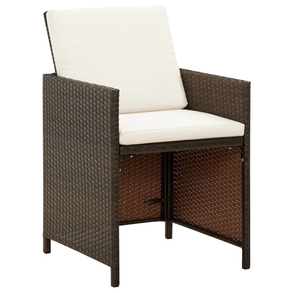 Relax Tuinstoelen 4 st met kussens poly rattan bruin