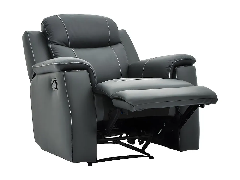 Relaxfauteuil EVASION van leer - grijs