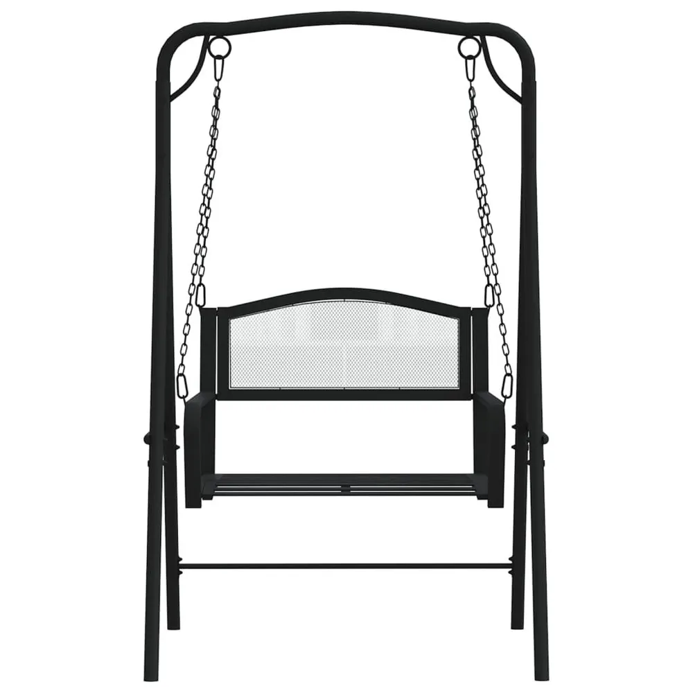 Schommelbank 124 cm staal zwart