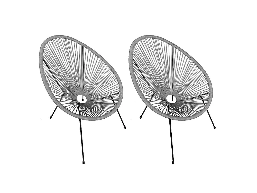 Set van 2 ACAPULCO eierstoelen grijs