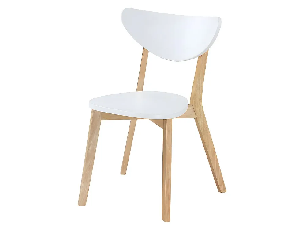 Set van 6 stoelen CARINE - Massief hevea en MDF - Wit