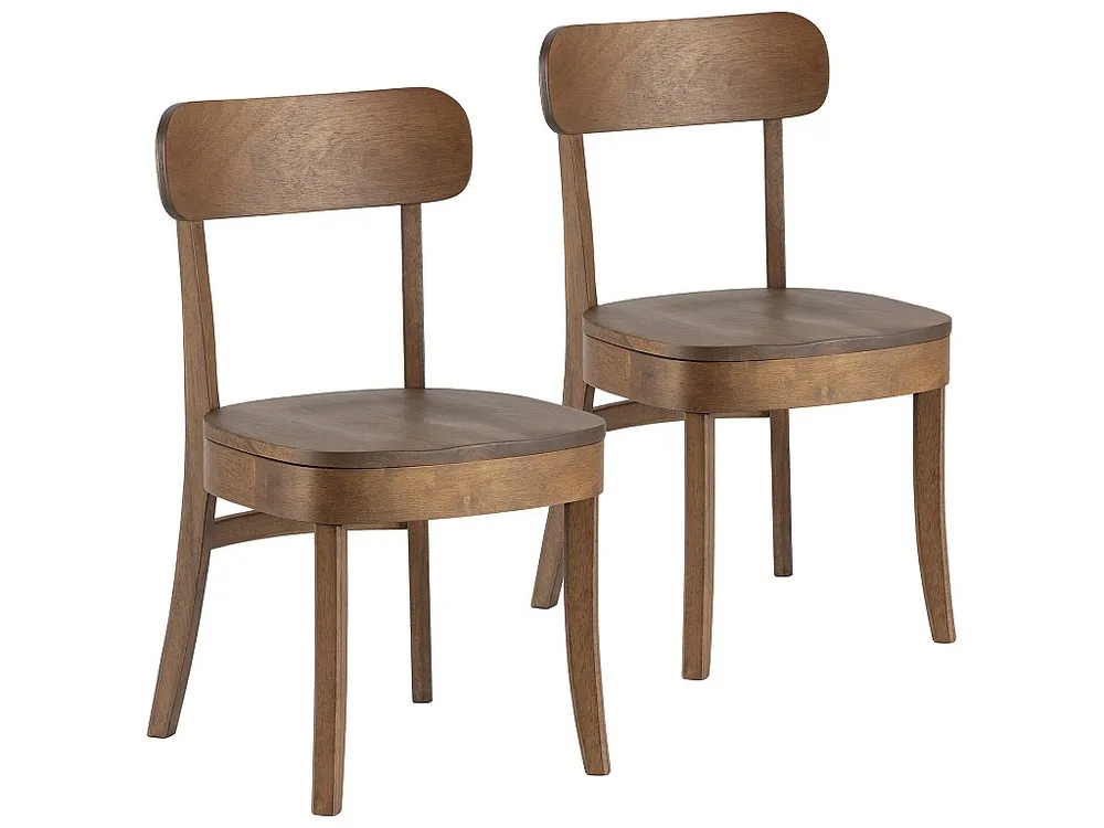 Set van 2 stoelen Nala Kleur Walnoot, Massief Hout