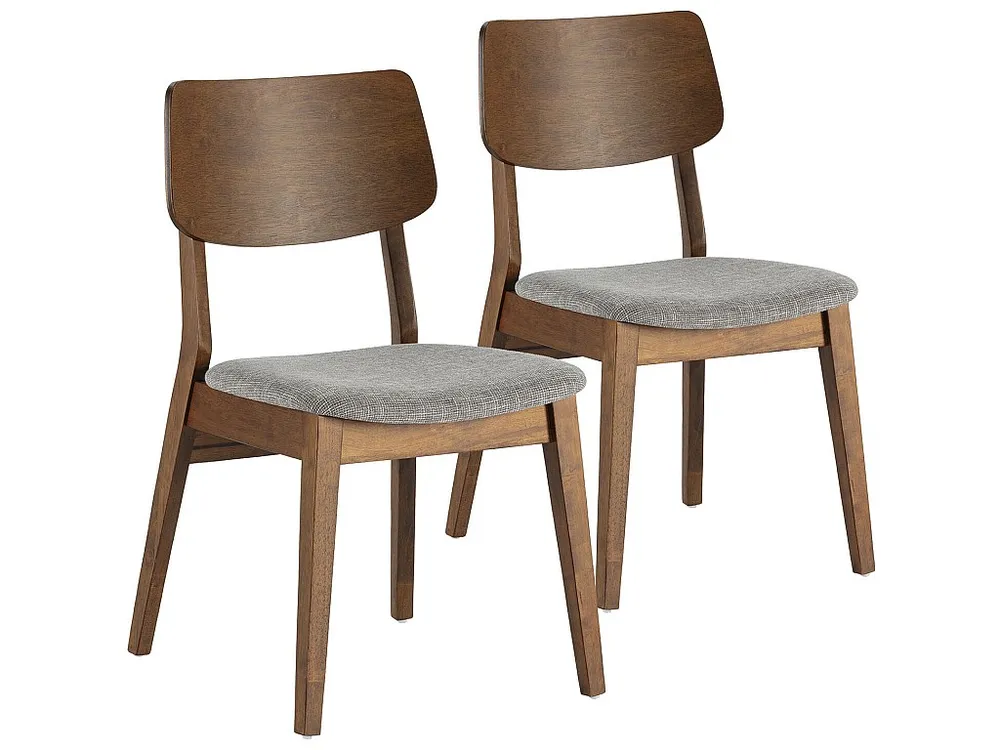 Set van 2 stoelen Susi Kleur Walnoot, Massief Hout
