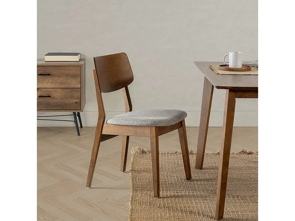 Set van 2 stoelen Susi Kleur Walnoot, Massief Hout