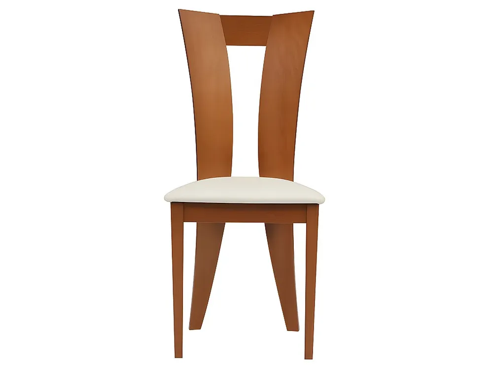 Set van 6 stoelen TIFFANY - Massief beuk - Kleur Eik & wit