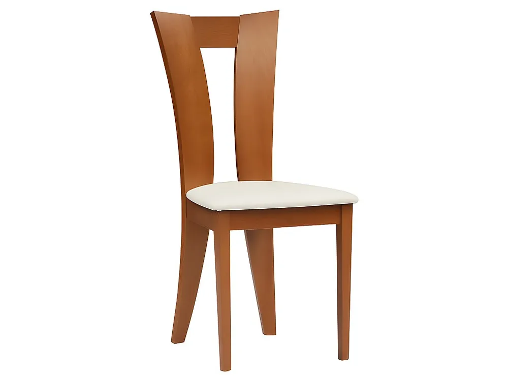 Set van 6 stoelen TIFFANY - Massief beuk - Kleur Eik & wit