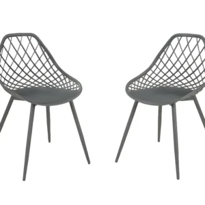 Set van 2 tuinstoelen van polypropyleen MALAGA - Antraciet