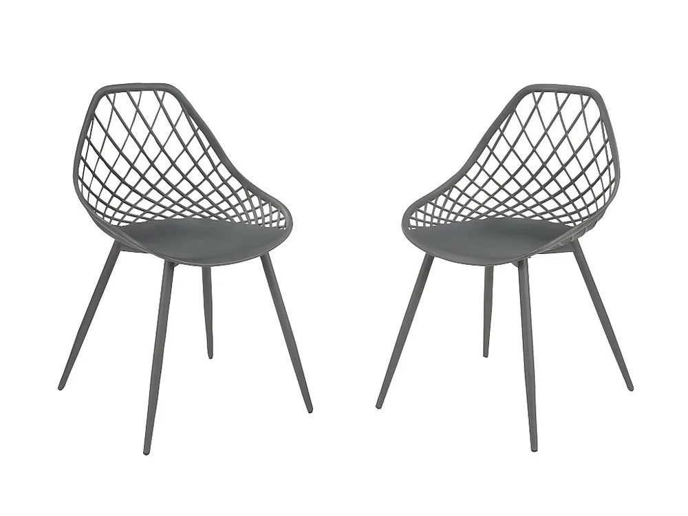 Set van 2 tuinstoelen van polypropyleen MALAGA - Antraciet