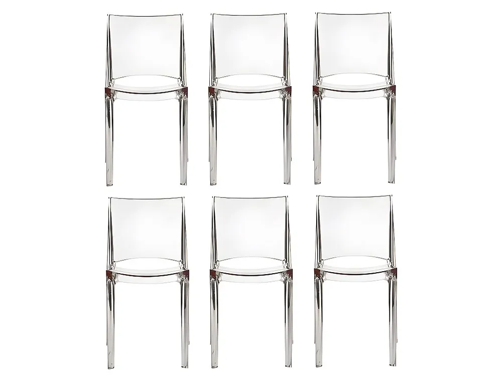 6 stapelbare stoelen DIADEME - Kristal - polycarbonaat