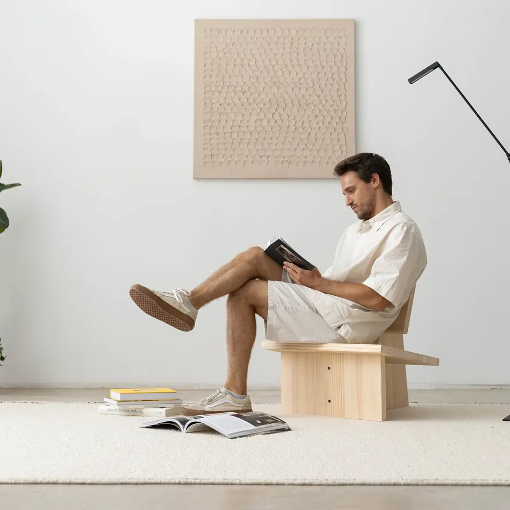 Trebalúger armchair made solid dennen wood 100% PEFC
