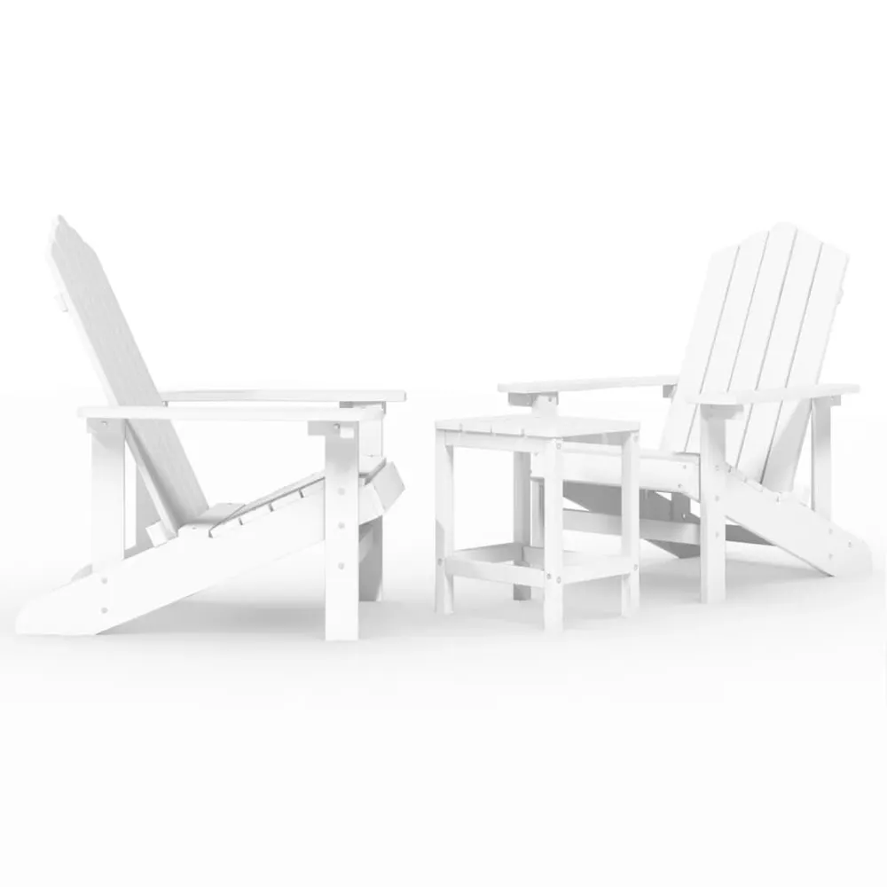 Tuinstoelen Adirondack met tafel HDPE wit