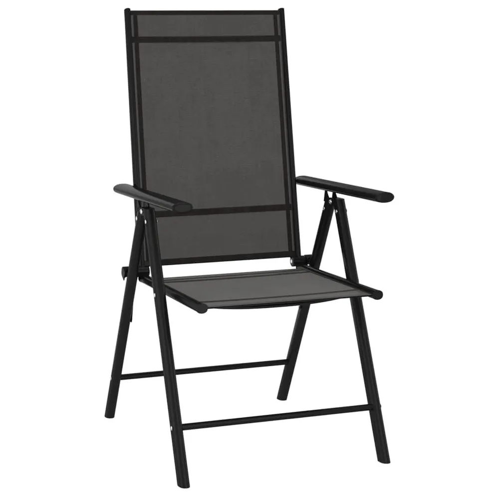 Tuinstoelen 6 st inklapbaar textileen zwart