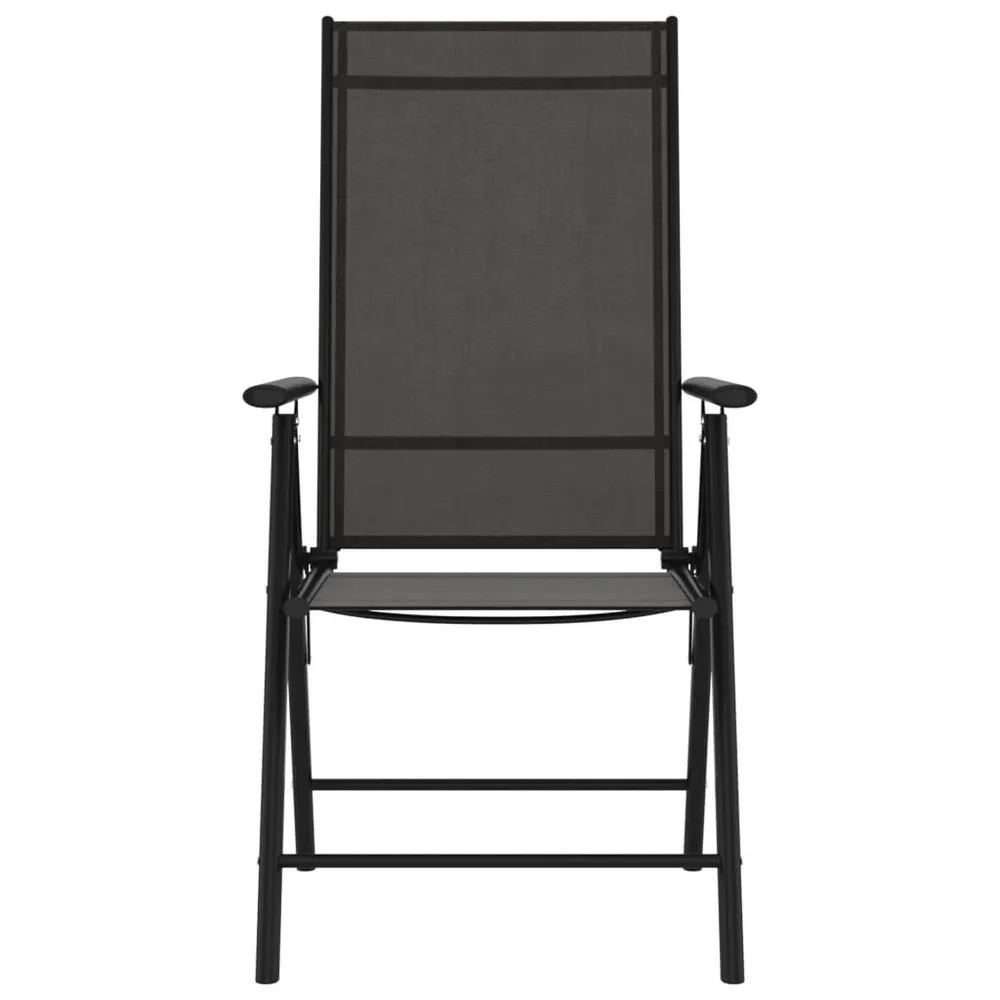 Tuinstoelen 6 st inklapbaar textileen zwart
