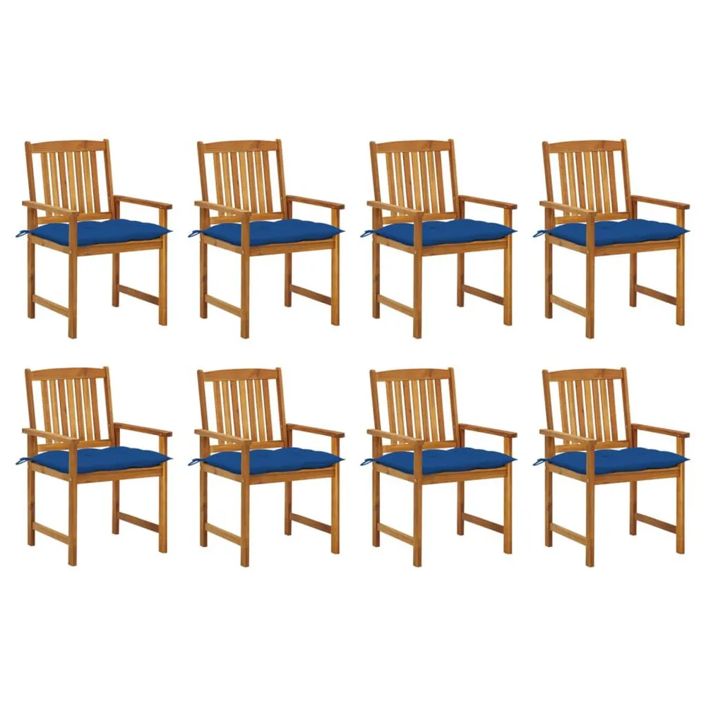 Tuinstoelen 8 st met kussens massief acaciahout Diverse Kleuren Kussens