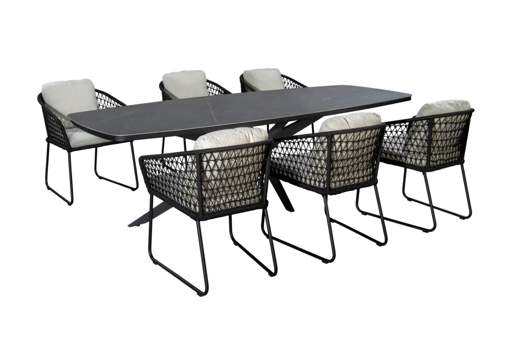Bara tuinstoel zwart & wool white - YOI Yoi Furniture