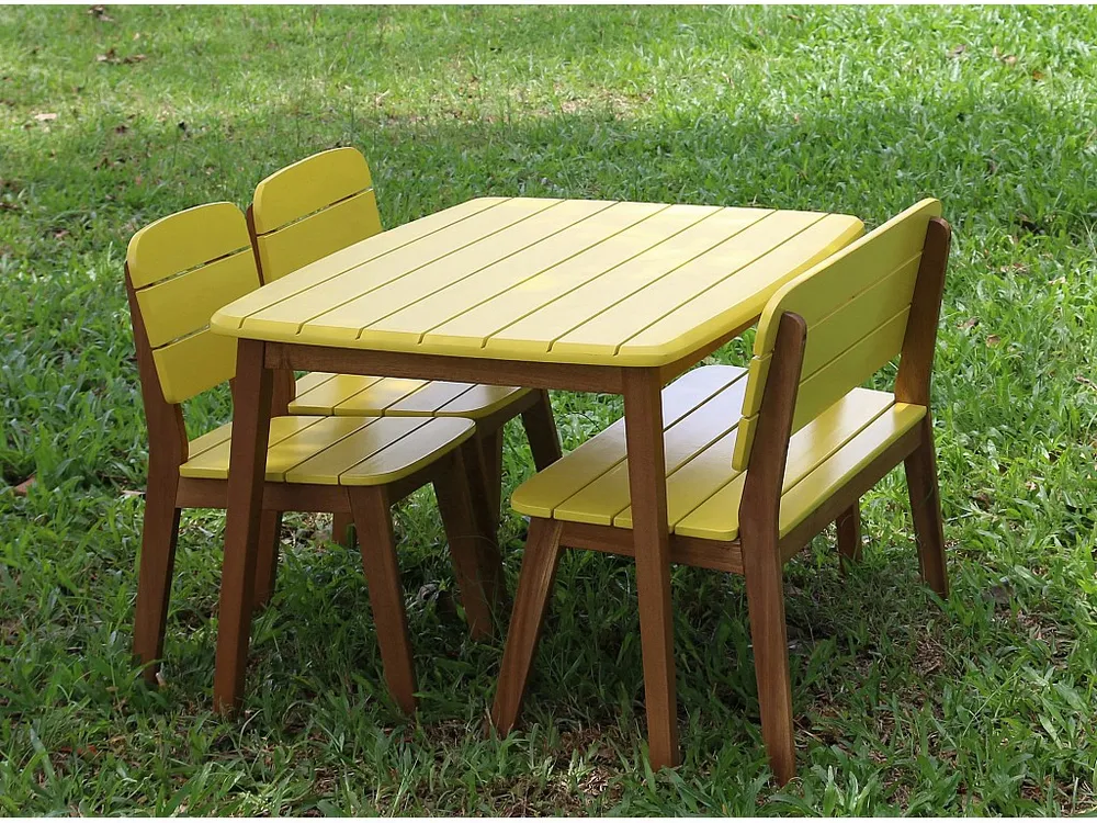 Kindertuintafel van geel acaciahout - GOZO MYLIA