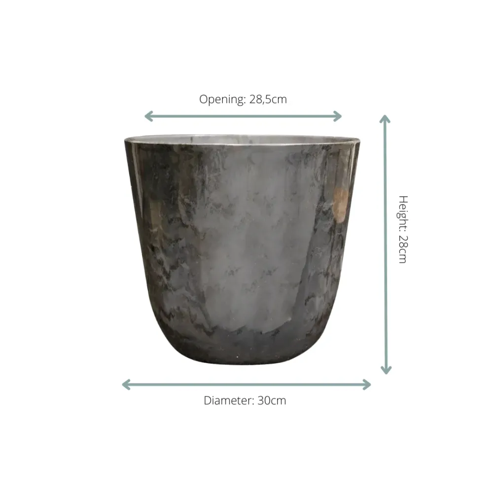 𪴠Pot Palermo Marble Grijs â D30 x H28 cm Everspring